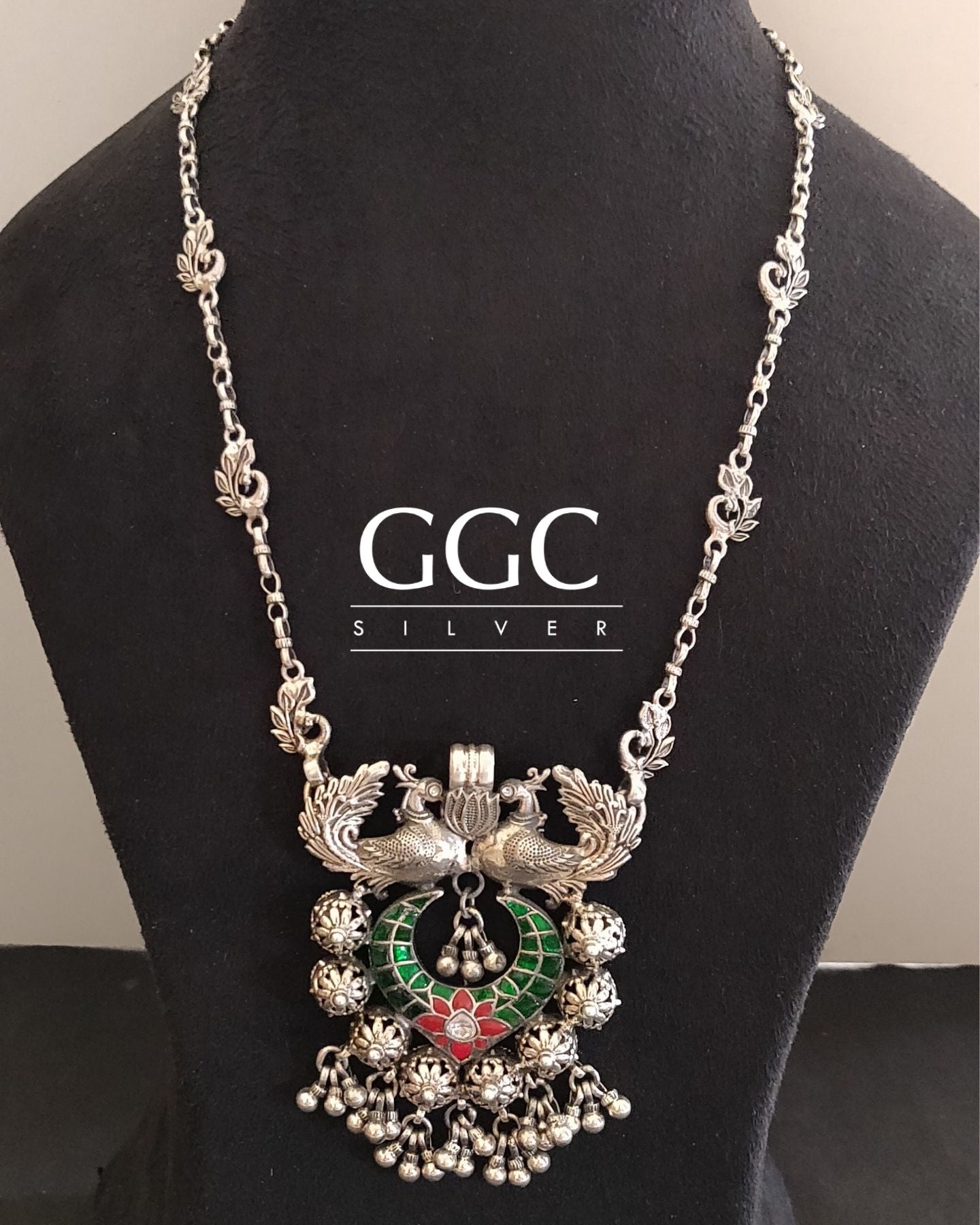 kundan peacock necklace